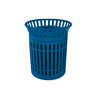 Flat Lid - RHINO 32 Gallon Skyline Thermoplastic Trash Receptacle With Flared Top And Liner - Multiple Lid Option 