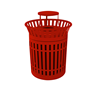 Bonnet Lid - RHINO 32 Gallon Skyline Thermoplastic Trash Receptacle With Flared Top And Liner - Multiple Lid Option 