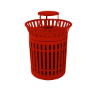 Bonnet Lid - RHINO 32 Gallon Skyline Thermoplastic Trash Receptacle With Flared Top And Liner - Multiple Lid Option 