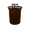 Ash Bonnet Lid - RHINO 32 Gallon Skyline Thermoplastic Trash Receptacle With Flared Top And Liner - Multiple Lid Option 