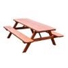 6 Ft. Traditional Wooden Picnic Table with 2 Attached Benches	