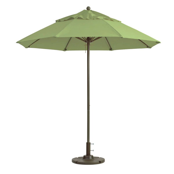 9 ft round Windmaster patio umbrella with fiberglass ribs and marine grade fabric canopy