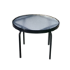 C-24A - 24" Round Classic Aluminum End Table, Acrylic Top