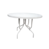 CA-42F - 42" Round Classic Fiberglass Top Patio Dining Table with Aluminum Frame, Extra Support