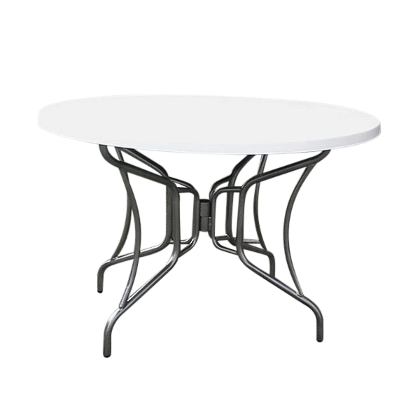 CA-42KDUF - 42" Round Classic Fiberglass Top Dining Table with Collapsible Frame