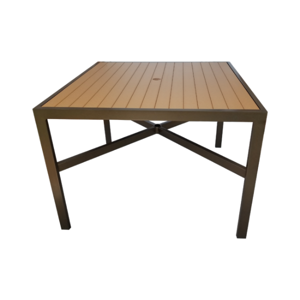 Picture of 42" Square Eco Faux Wood Dining Table, Aluminum Frame 35 lbs.