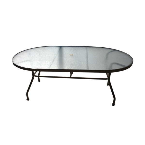 Picture of 42" x 72" Oval Sierra Acrylic Top Dining Table with Aluminum Frame