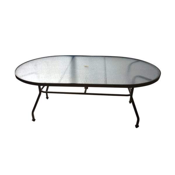 S-42x72A - 42" x 72" Oval Sierra Acrylic Top Dining Table with Aluminum Frame