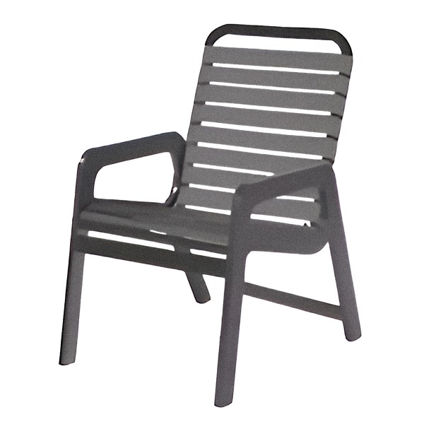 Picture of Malibu Vinyl Strap Dining Armchair with Stackable Marine Grade Polymer Frame