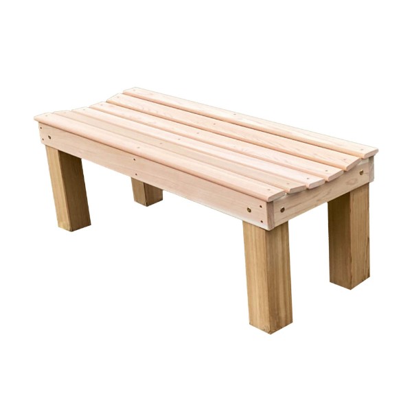 Picture of 4 Ft Courtyard Cedar Wooden Bench without Back