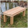 Picture of 4 Ft Courtyard Cedar Wooden Bench without Back