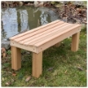 Picture of 4 Ft Courtyard Cedar Wooden Bench without Back