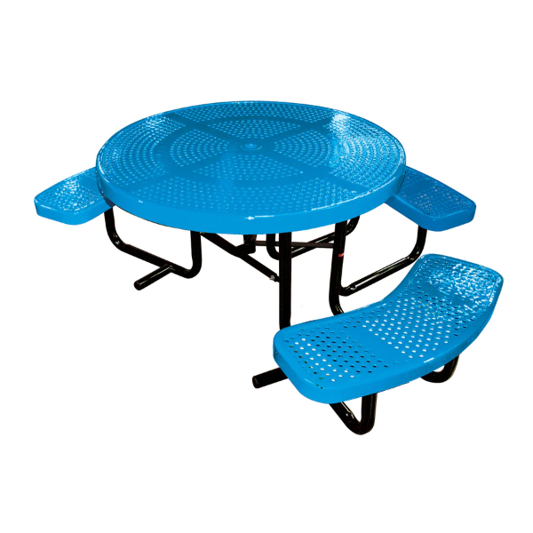 Picture of 46" Round ADA Perforated Style Thermoplastic Picnic Table - 235 Lbs.