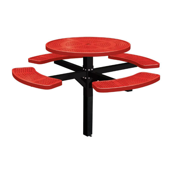 Perforated Thermoplastic Inground Pedestal Picnic Table