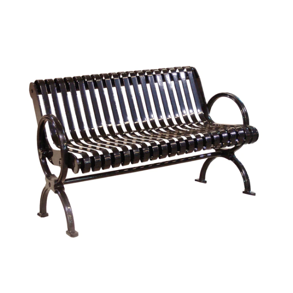 High Point Thermoplastic Steel Bench with Cast Iron Frame