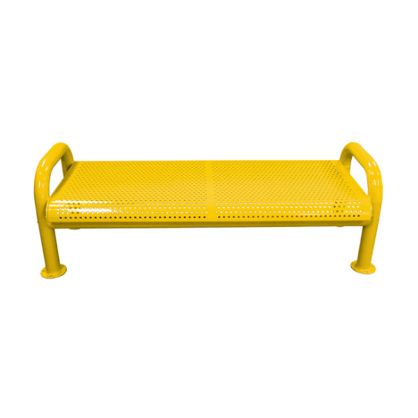 Picture of Perforated Thermoplastic Steel Backless Bench with Cast Iron Frame - 4 ft., 5 ft., or 6 ft.