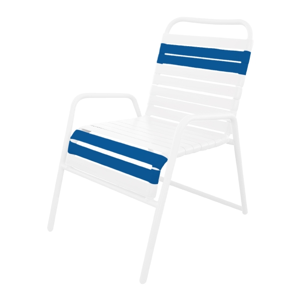 Classic Vinyl Strap Dining Arm Chair	