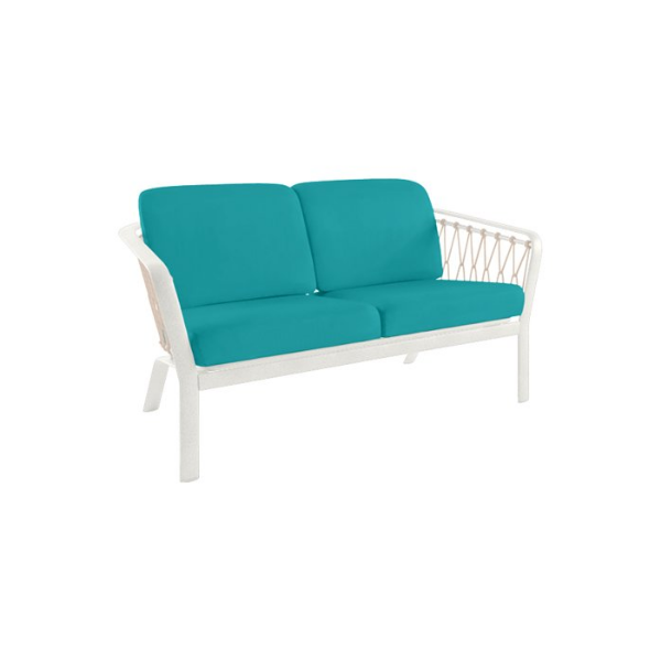 Picture of Trelon Lounge Loveseat with Rope Backing and Aluminum Frame - 47 lbs.