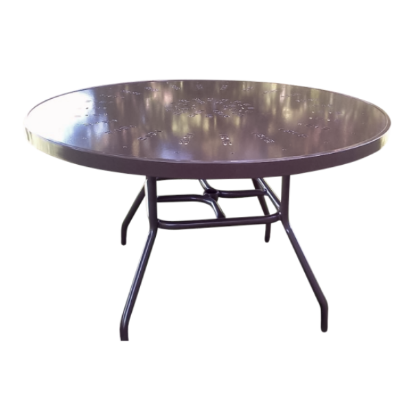 Picture of 42" or 48" Round Patio Dining Table with Aluminum Frame, Punched Aluminum Top 