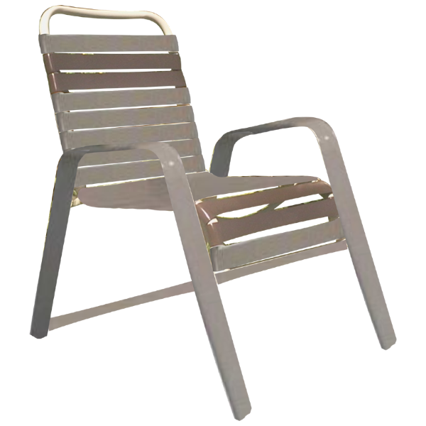 Picture of Eclipse Vinyl Strap Dining Chair with Powder Coated Aluminum Frame