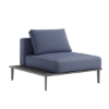 Platform Armless Lounge Chair Deep Cushion Modular Seating with Right Side Table - 57.5 lbs. 