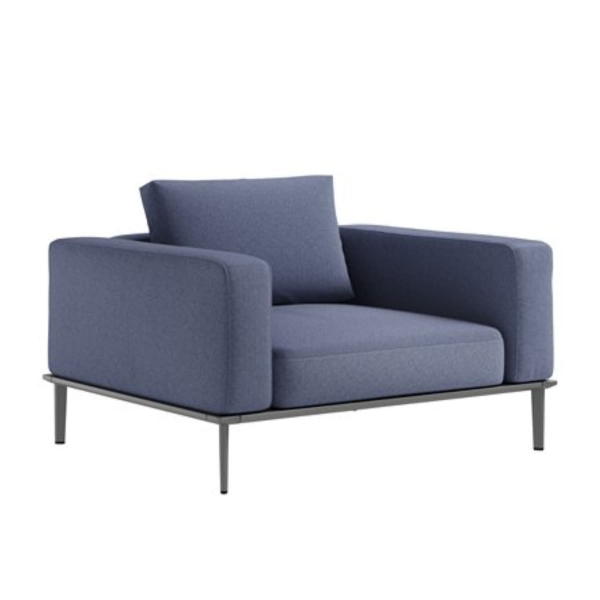 Platform Lounge Armchair Deep Cushion Modular Seating with Aluminum Frame - 102 lbs. 