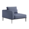 Platform Right Corner Lounge Chair Deep Cushion Modular Seating with Aluminum Frame - 74 lbs. 