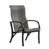 Ronde Woven Bucket Style High Back Dining Chair with Aluminum Frame - 17 lbs.
