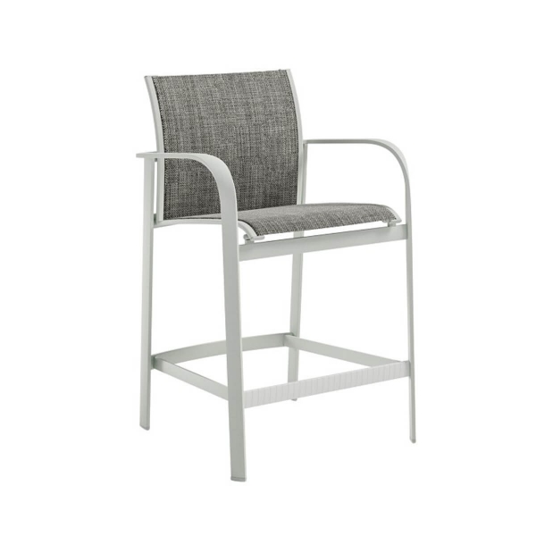 Twist Bar Stool with Sling Fabric and Aluminum Frame - 16 lbs. - Front
