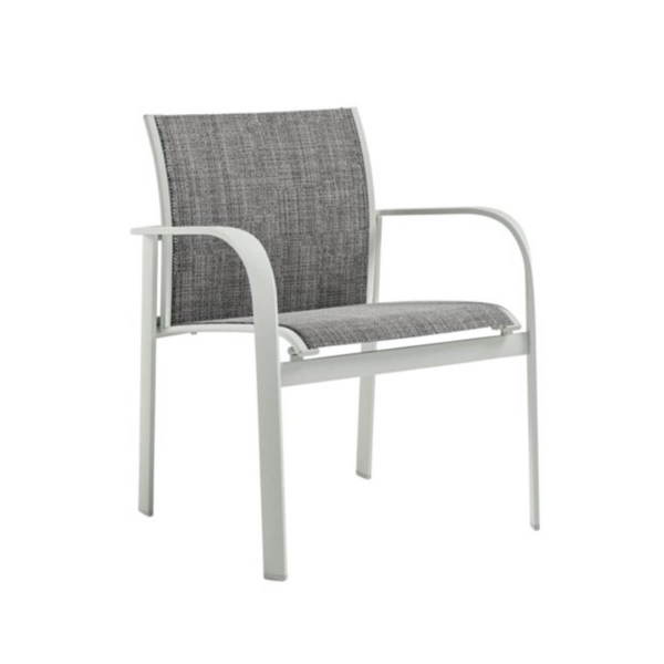 Twist Sling Low Back Dining Chair with Stackable Aluminum Frame - 12 lbs. - Front