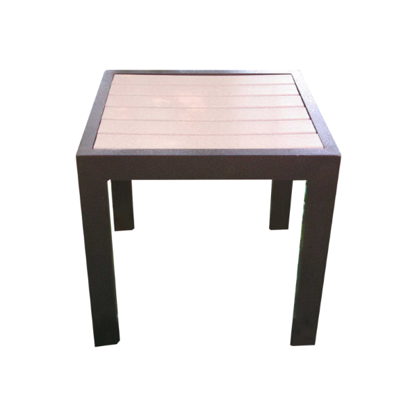 Picture of 18" Square Eco Faux Wood Side Table, Aluminum Frame