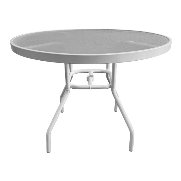 Picture of Round Classic Acrylic Top Dining Table with Aluminum Frame, 36" 42" or 48"