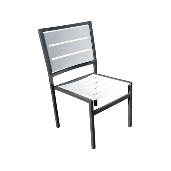 Picture of Coquina Aluminum Armless Dining Chair - Aluminum Slat Inserts