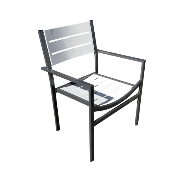Picture of Coquina Aluminum Dining Arm Chair - Aluminum Slat Inserts