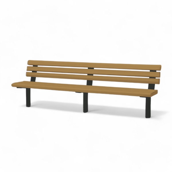 Park Scapes Recycled Plastic Bench With Armless Steel Frame	