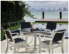 Picture of 42" Round Dash Marine Grade Polymer Dining Table w/ Aluminum Pedestal Base - 86 lbs.