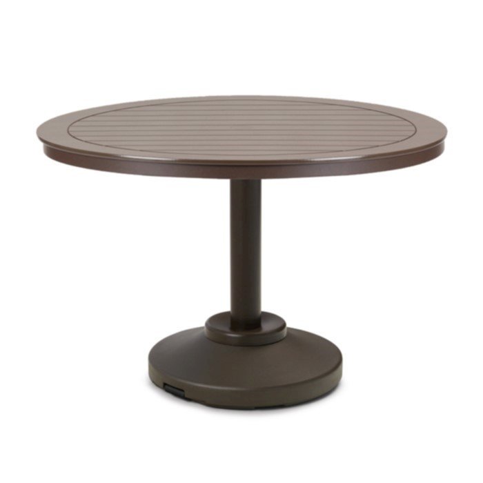 42″ Round Slatted MGP Dining Table with Weighted Base – Furniture Leisure