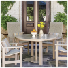 Picture of 54" Round Slatted Marine Grade Polymer Dining Table with Aluminum Tapered Legs