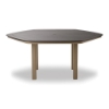 Picture of 62" Hexagonal Slatted Marine Grade Polymer Dining Table w/ Square Aluminum Frame