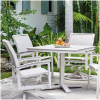 Picture of Telescope 42" Round Rustic Marine Grade Polymer Dining Table w/  Aluminum Pedestal Base