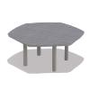 Picture of Telescope 62" Hexagonal Rustic Marine Grade Polymer Dining Table w/ Square Aluminum Frame