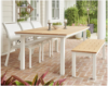 Picture of Telescope Rectangular Rustic Marine Grade Polymer Dining Table w/ Square Aluminum Frame