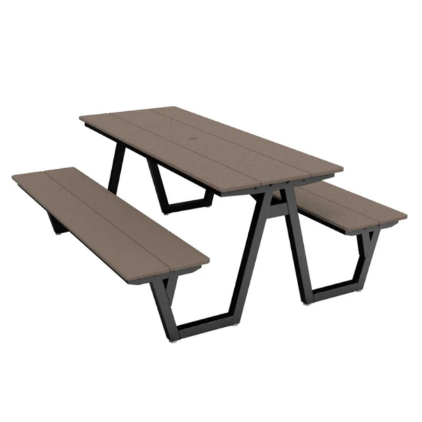 Centra Recycled Plastic Picnic Table with Powder Coated Steel Frame