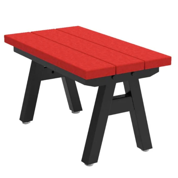 Centra Recycled Plastic Flat Bench with Powder Coated Steel Frame, Portable or Surface Mount