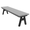Centra Recycled Plastic Flat Bench with Powder Coated Steel Frame, Portable or Surface Mount