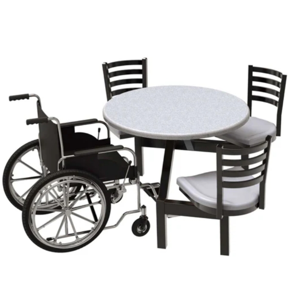 36˝ Round 3-Seat Covey Fiberglass Wheelchair Accessible Table
