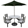 36˝ Round 4-Seat Covey Fiberglass Table with Powder Coated Steel Frame