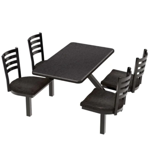 42˝ Rectangular 4-Seat Covey Fiberglass Table with Powder Coated Steel Frame