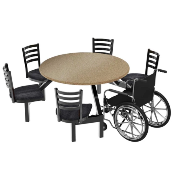 48" Round 5-Seat Covey Fiberglass Wheelchair Accessible Table
