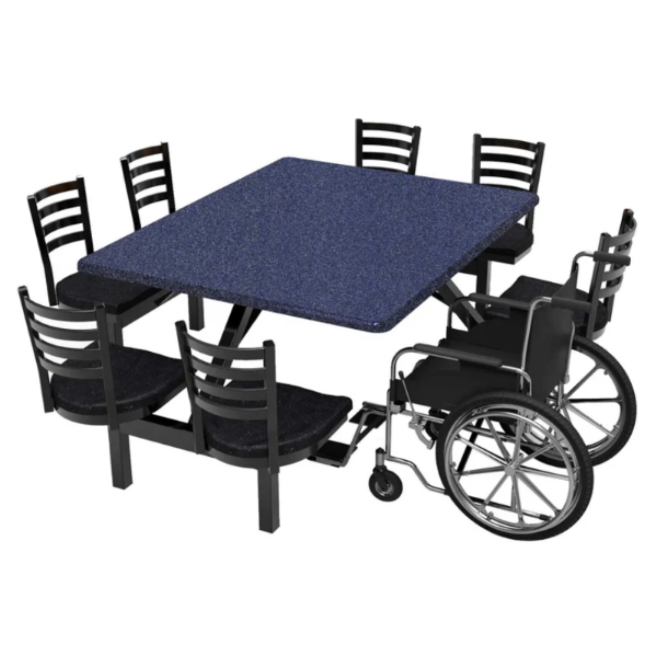 48˝ X 60" Rectangular 7-Seat Covey Fiberglass Wheelchair Accessible Table